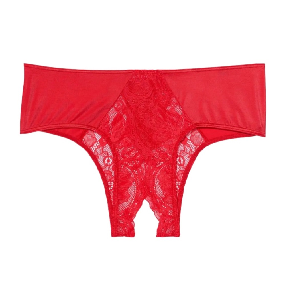 💋sexy open crotch  cheeky Red Lace Women's Panties